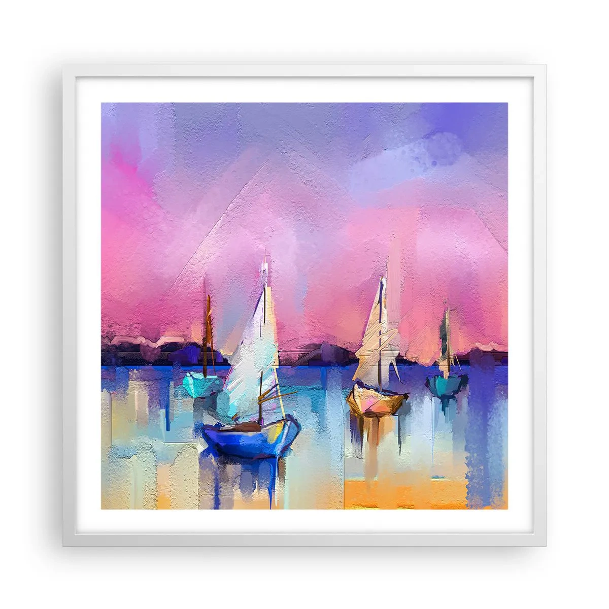 Poster in einem weißen Rahmen - Richtung: breites Wasser - 60x60 cm