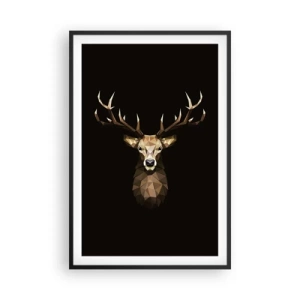Poster in einem schwarzem Rahmen - Kubistischer Hirsch - 61x91 cm
