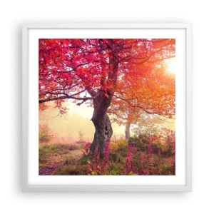 Poster in einem weißen Rahmen - Blühende Raserei - 50x50 cm