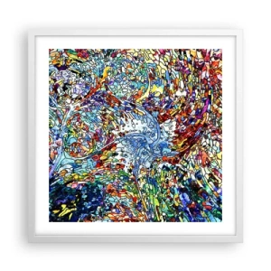 Poster in einem weißen Rahmen - Glasmalerei Wassertropfen - 50x50 cm