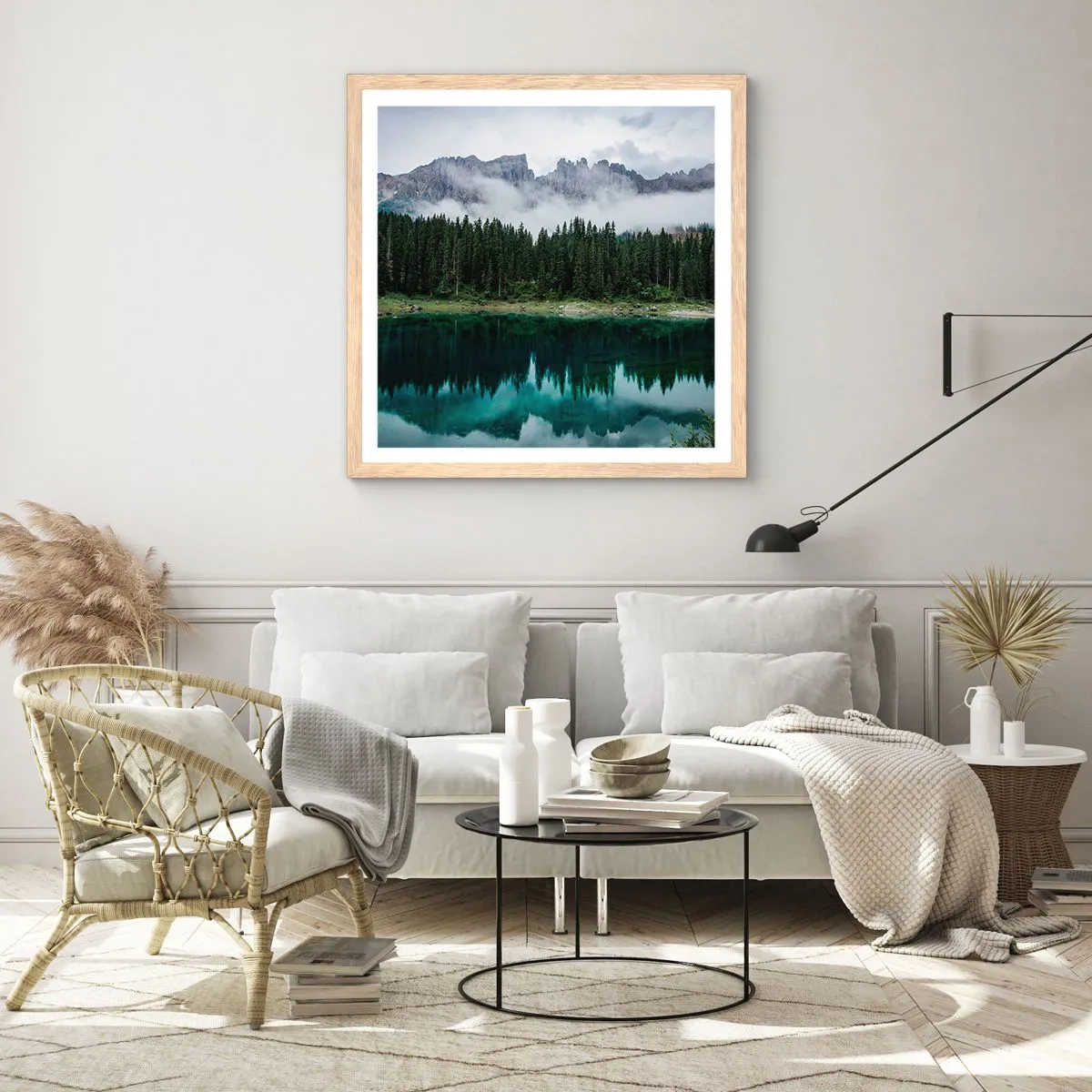 Poster in einem Rahmen aus heller Eiche - Leise, leise, lass uns das Trinkwasser nicht wecken ... - 50x50 cm