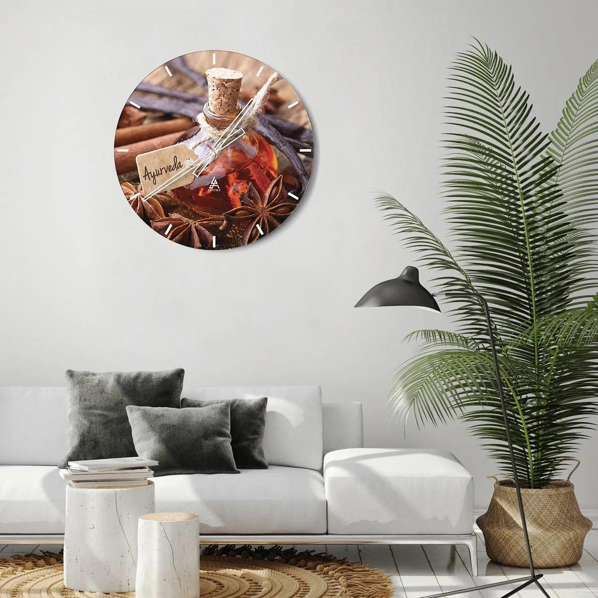 Wanduhr - Glasuhr - Zur Einheit von Körper und Geist - 40x40 cm