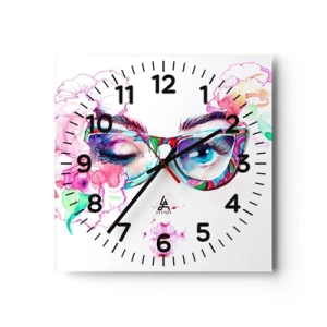 Wanduhr - Glasuhr - Ein verlockendes Versprechen - 30x30 cm