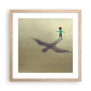Poster in einem Rahmen aus heller Eiche - Der Held der Zukunft - 40x40 cm