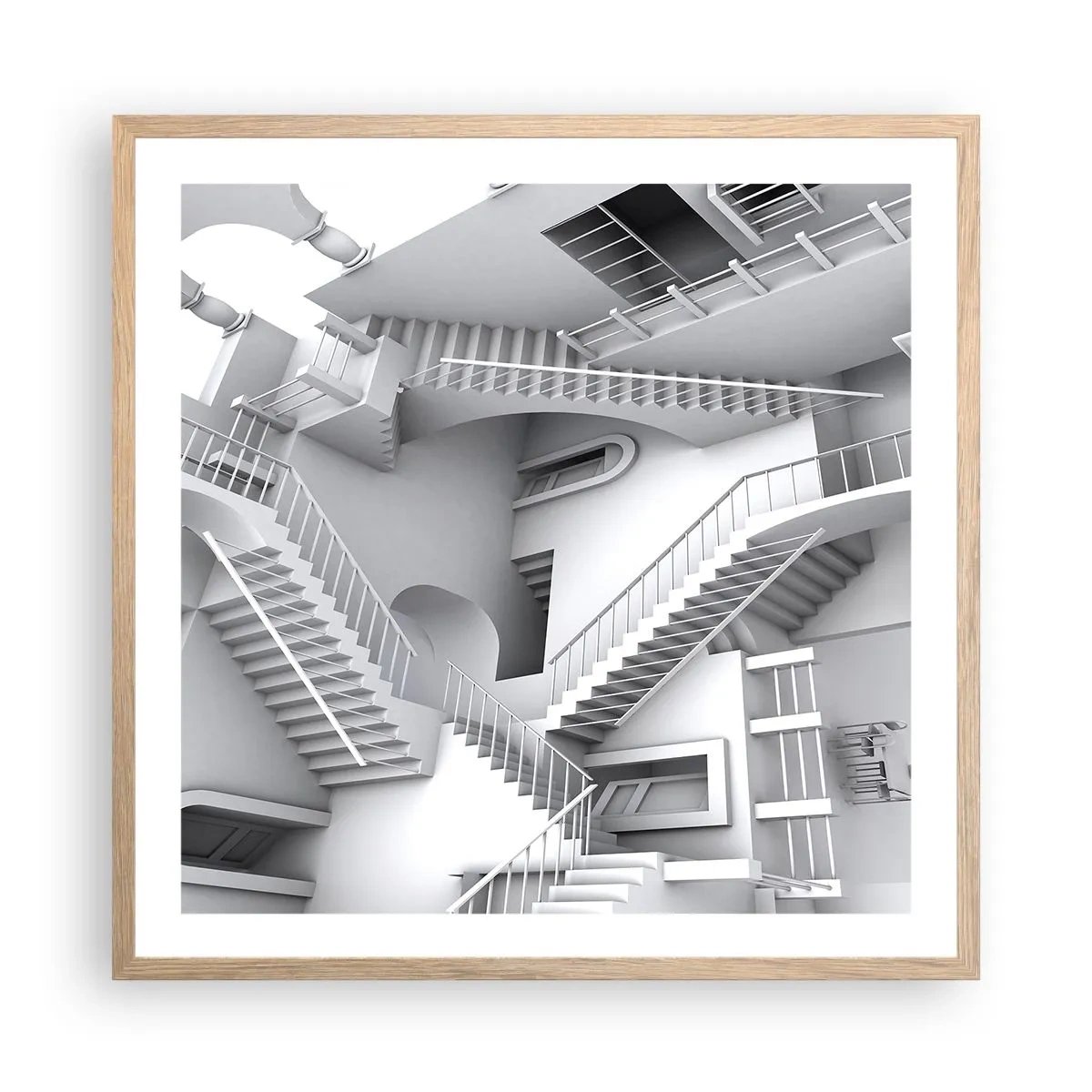 Poster in einem Rahmen aus heller Eiche - Die Paradoxien des Weltraums - 60x60 cm