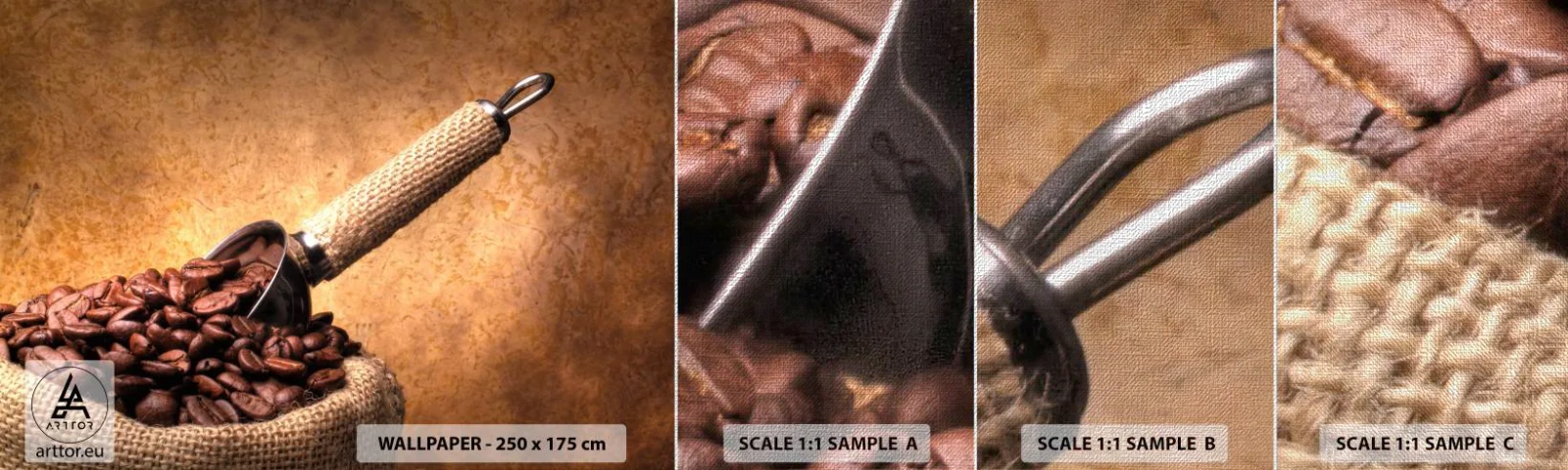 Fototapeten Muster Premium Canvas - An der Quelle des Geschmacks - Gastronomie, Kaffee, Aroma - 100x30 cm