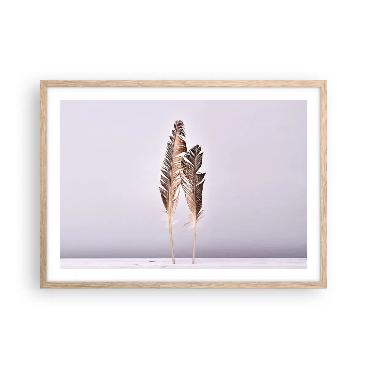 Poster in einem Rahmen aus heller Eiche - Gegen das Nichts - 70x50 cm