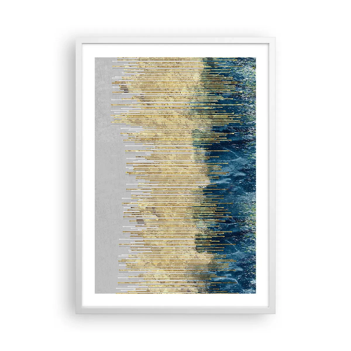 Poster in einem weißen Rahmen - Vergoldete Grenze - 50x70 cm