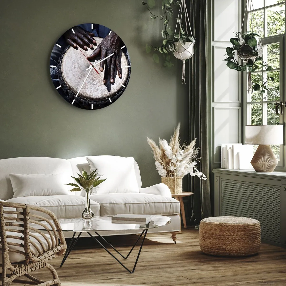 Wanduhr - Glasuhr - Lebe in deinem eigenen Rhythmus - 40x40 cm