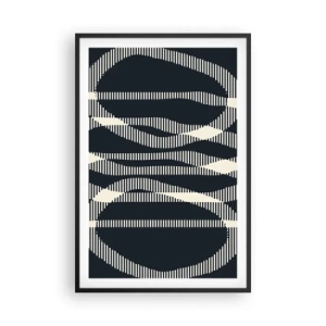 Poster in einem schwarzem Rahmen - Ein Versuch, die Dunkelheit zu durchbrechen - 61x91 cm