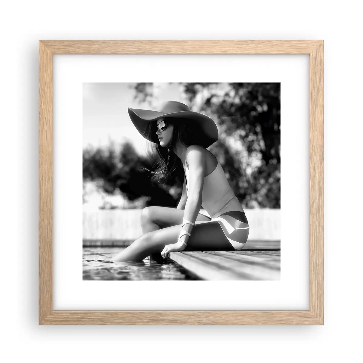 Poster in einem Rahmen aus heller Eiche - Sommertraum - 30x30 cm