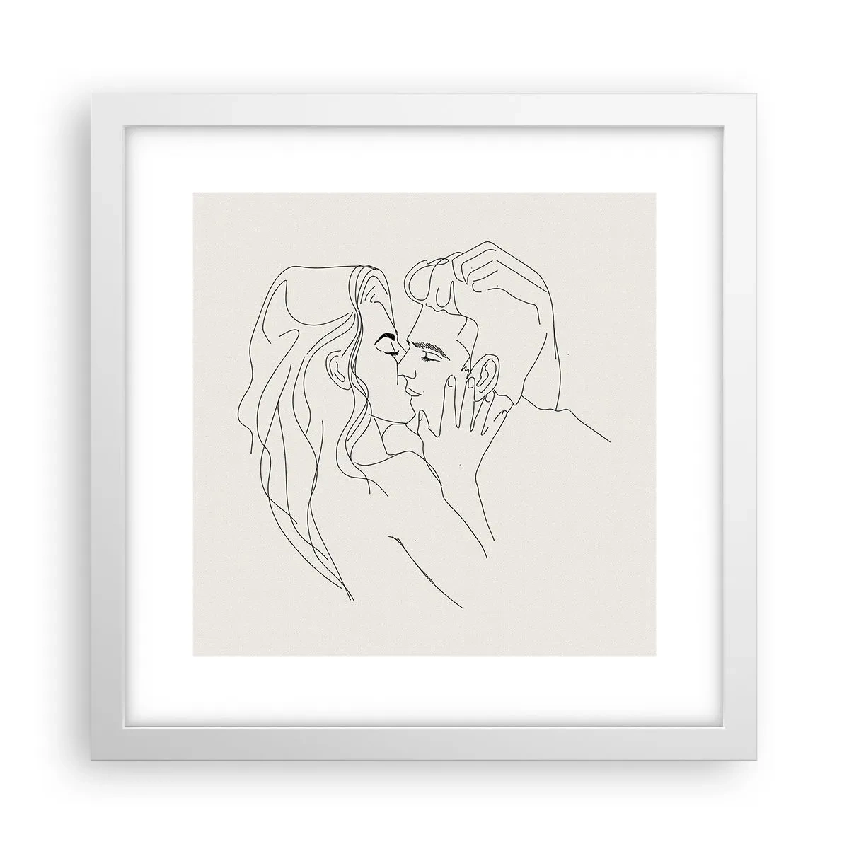 Poster in einem weißen Rahmen - Verstrickt im Gefühl - 30x30 cm