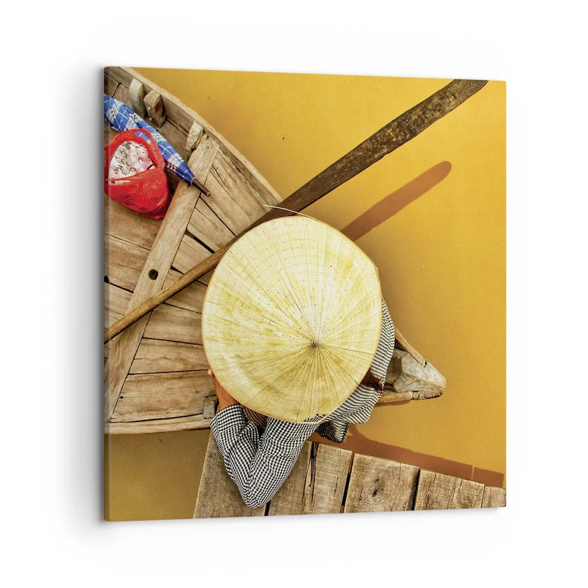 Bild auf Leinwand - Leinwandbild - Leben am Gelben Fluss - 50x50 cm