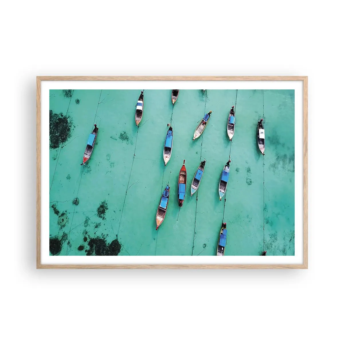 Poster in einem Rahmen aus heller Eiche - In freudiger Erwartung - 100x70 cm