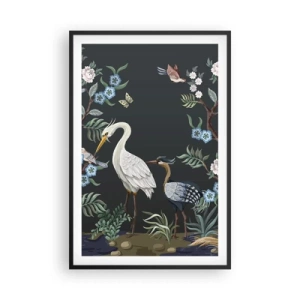 Poster in einem schwarzem Rahmen - Vogelparade - 61x91 cm