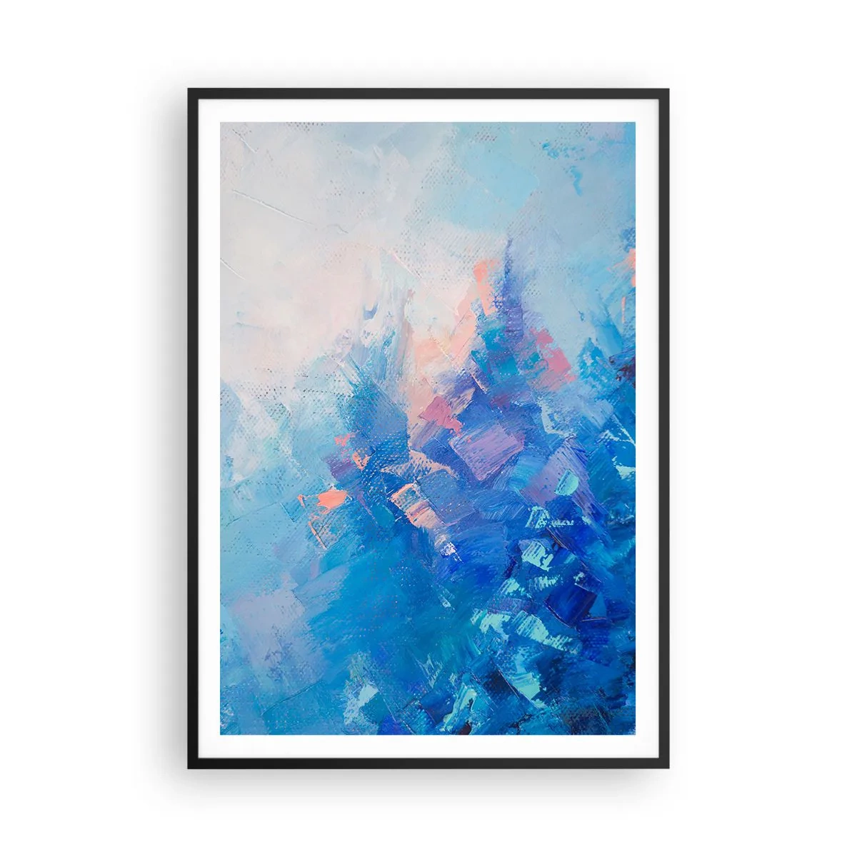 Poster in einem schwarzem Rahmen - Winter-Abstraktion - 70x100 cm