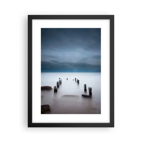 Poster in einem schwarzem Rahmen - Nachdenklicher See - 30x40 cm