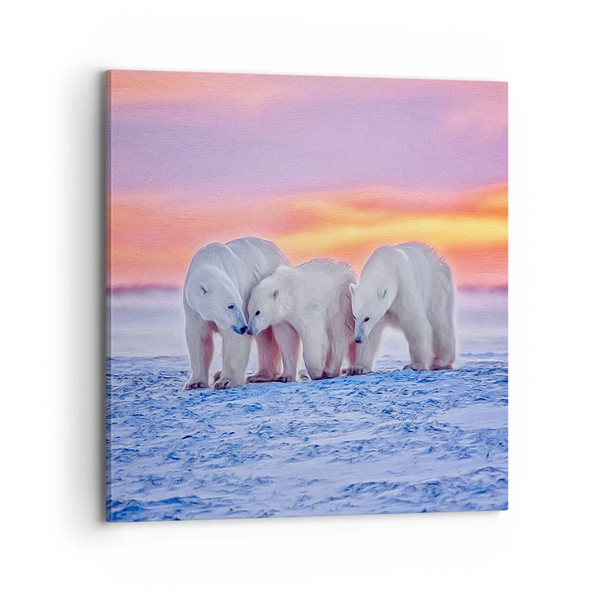 Bild auf Leinwand - Leinwandbild - Familienwärme ist genug - 70x70 cm