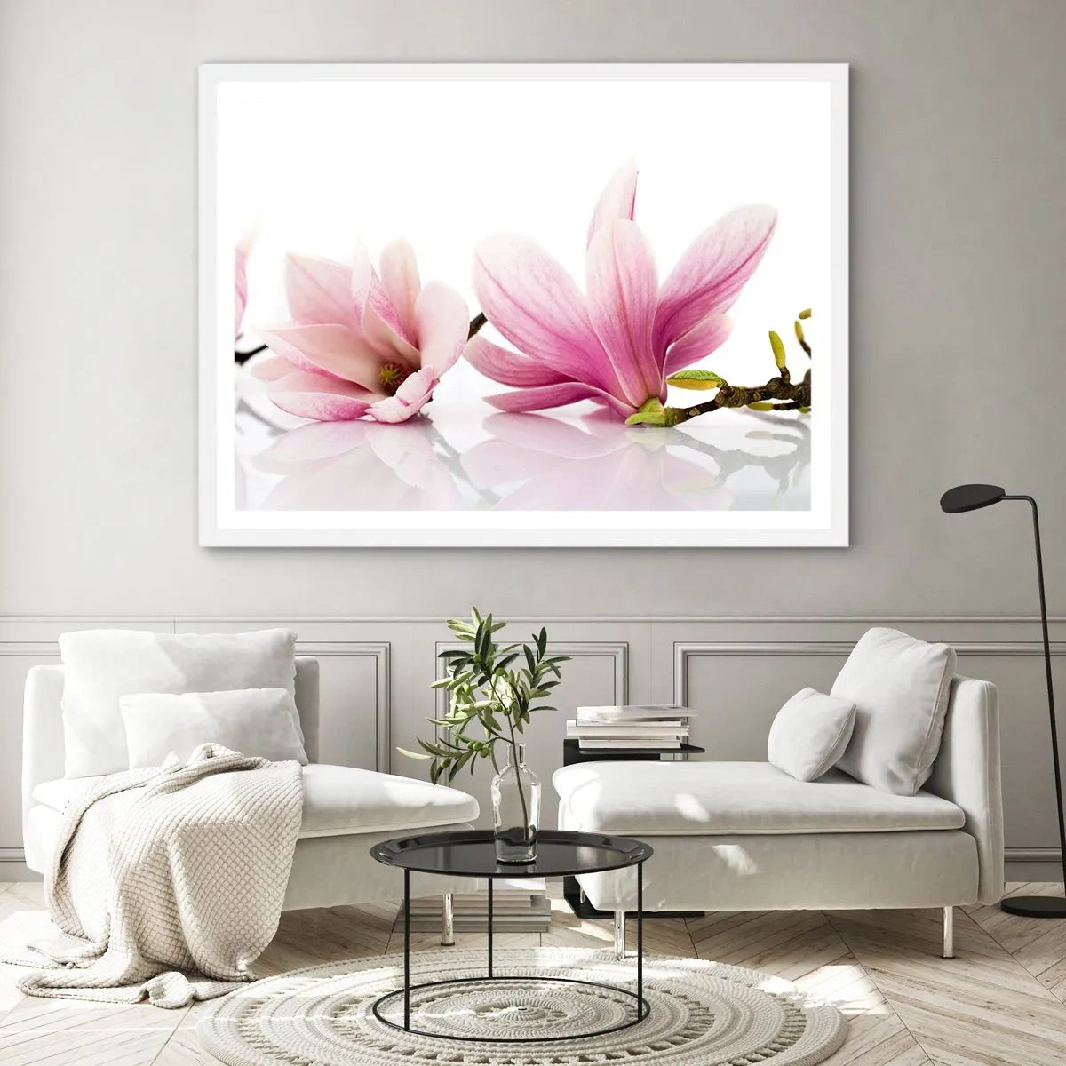 Poster in einem weißen Rahmen - Zart wie ein Frühlingswind - 50x40 cm
