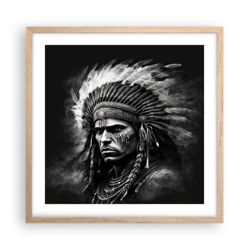 Poster in einem Rahmen aus heller Eiche - Anführer und Krieger - 50x50 cm