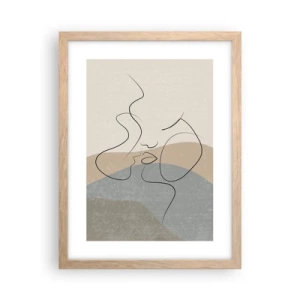 Poster in einem Rahmen aus heller Eiche - Wie ein Pinselstrich - 30x40 cm