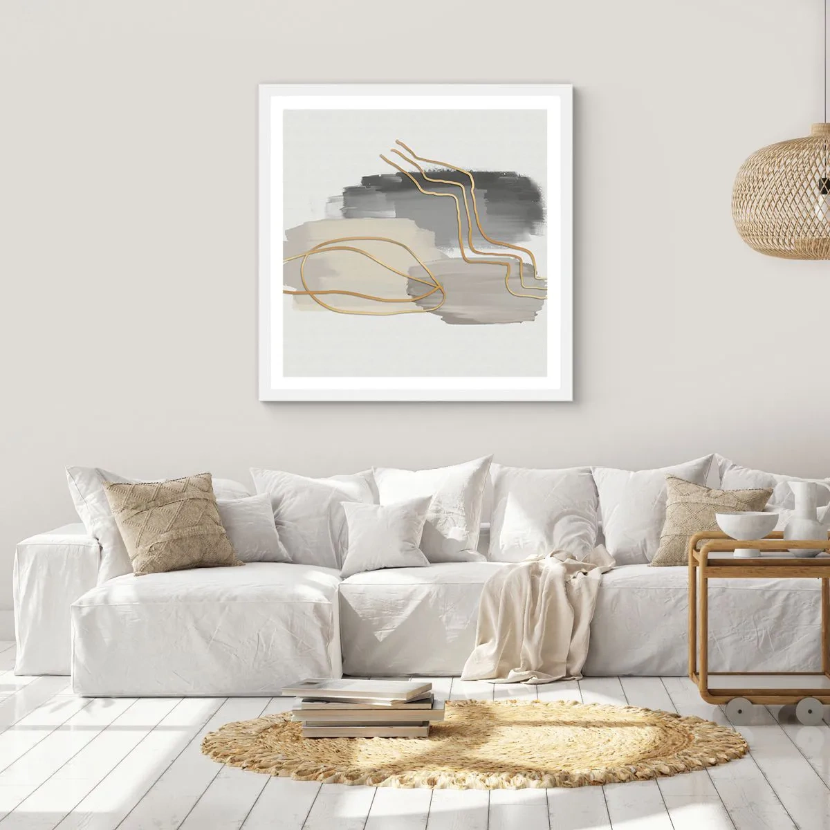 Poster in einem weißen Rahmen - Dauer und Bewegung - 30x30 cm