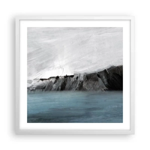 Poster in einem weißen Rahmen - Wasser – Erde: Kampf der Naturelemente - 50x50 cm