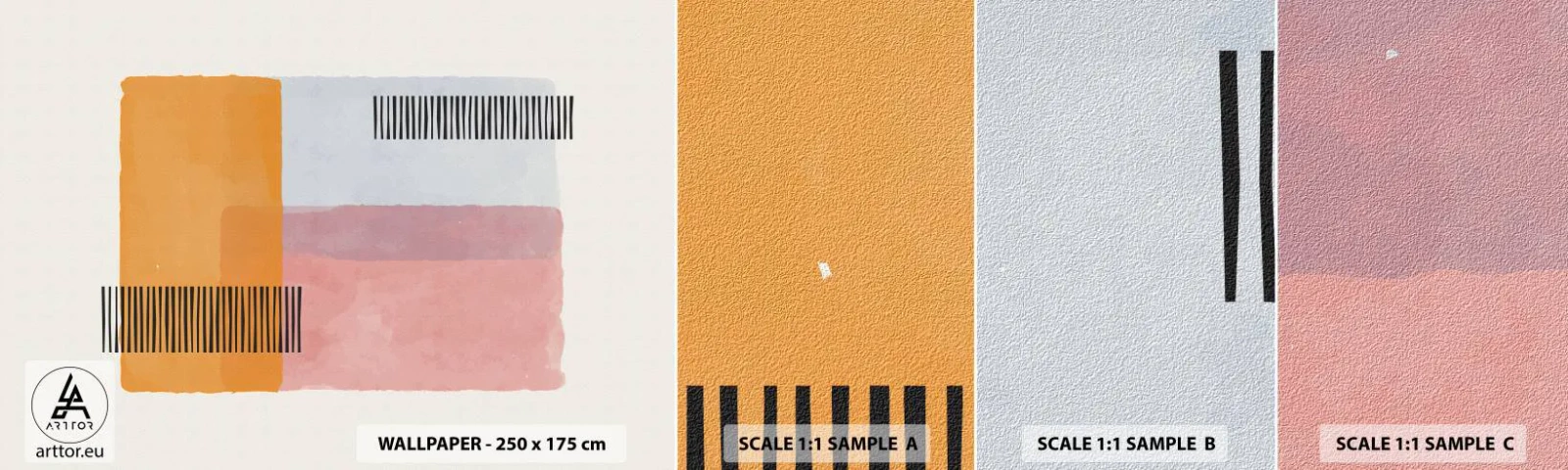 Fototapetenmuster Standard Eco - Von Ecke zu Ecke - Abstraktion, Stück, Minimalismus - 100x30 cm