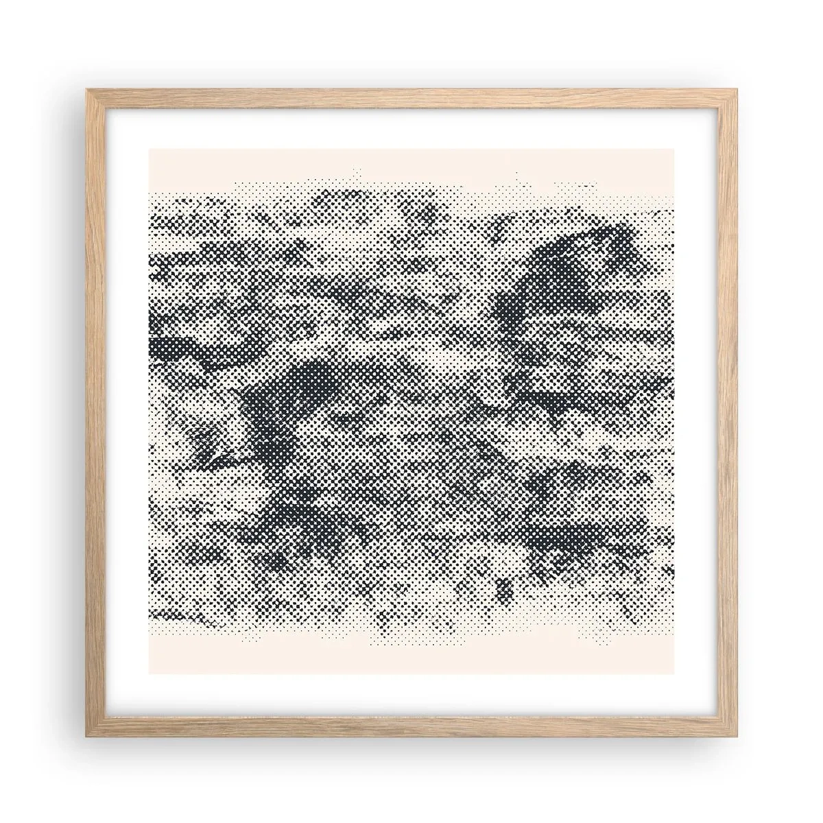 Poster in einem Rahmen aus heller Eiche - Nebelige Komposition - 50x50 cm