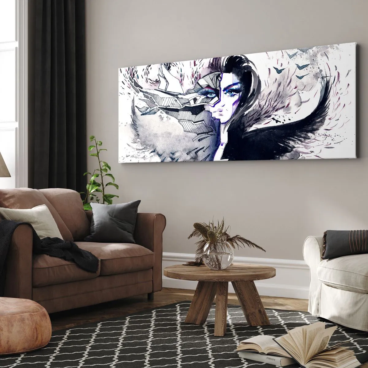 Bild auf Leinwand - Leinwandbild - Dämonisch und schön - 90x30 cm