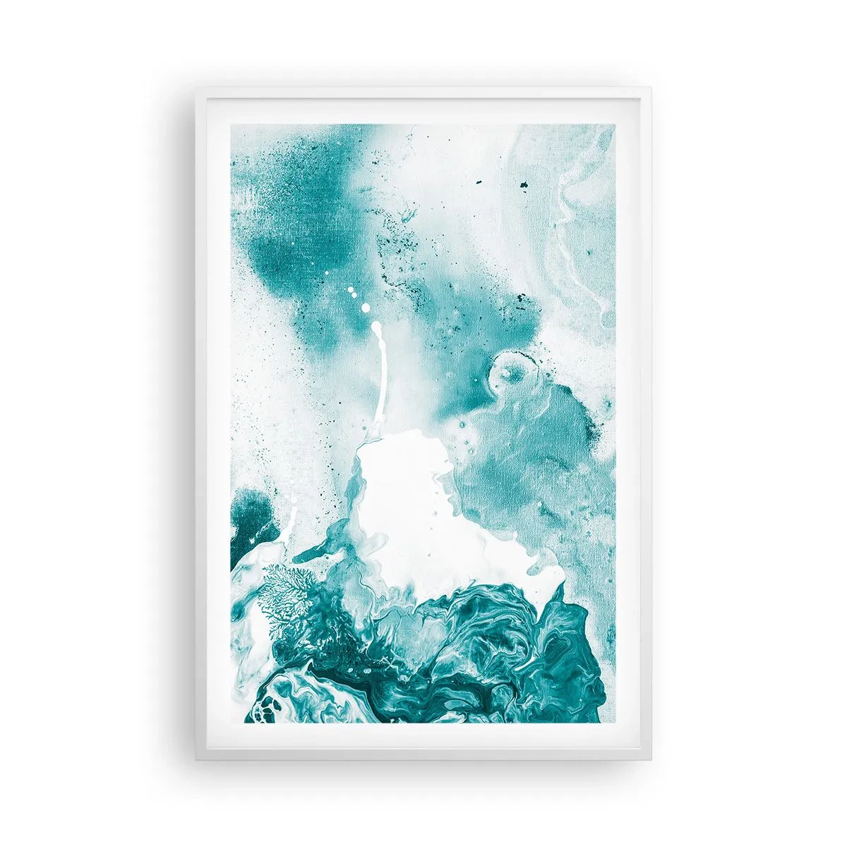 Poster in einem weißen Rahmen - Morast von Blau - 61x91 cm