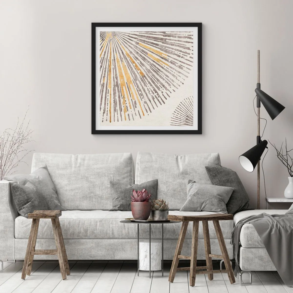 Poster in einem schwarzem Rahmen - Schönheit des Strahls - 30x30 cm