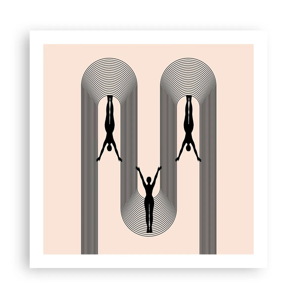 Poster - Verkehrt herum - 60x60 cm