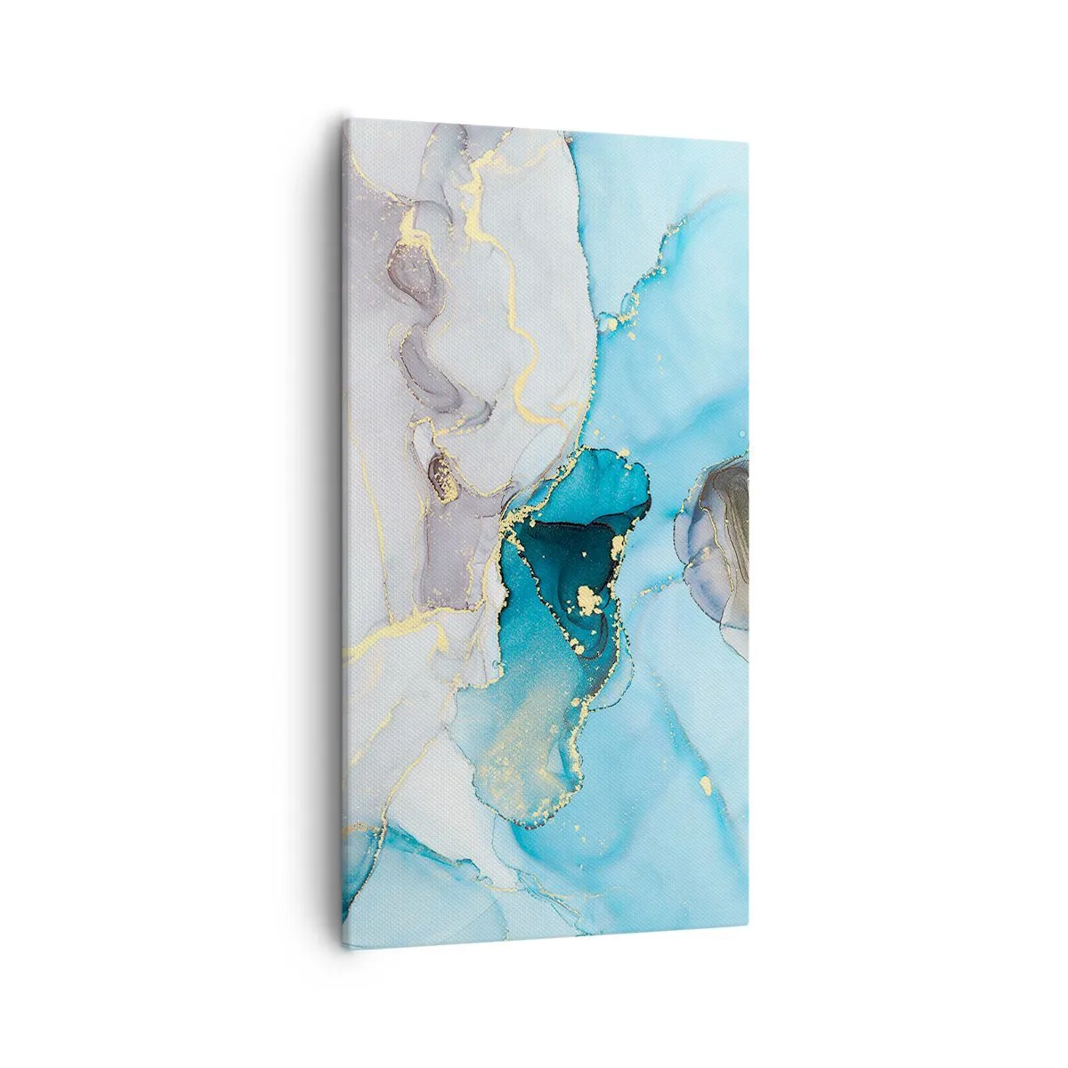 Bild auf Leinwand - Leinwandbild - Eine Studie über das Zusammentreffen von Grau und Türkis - 55x100 cm