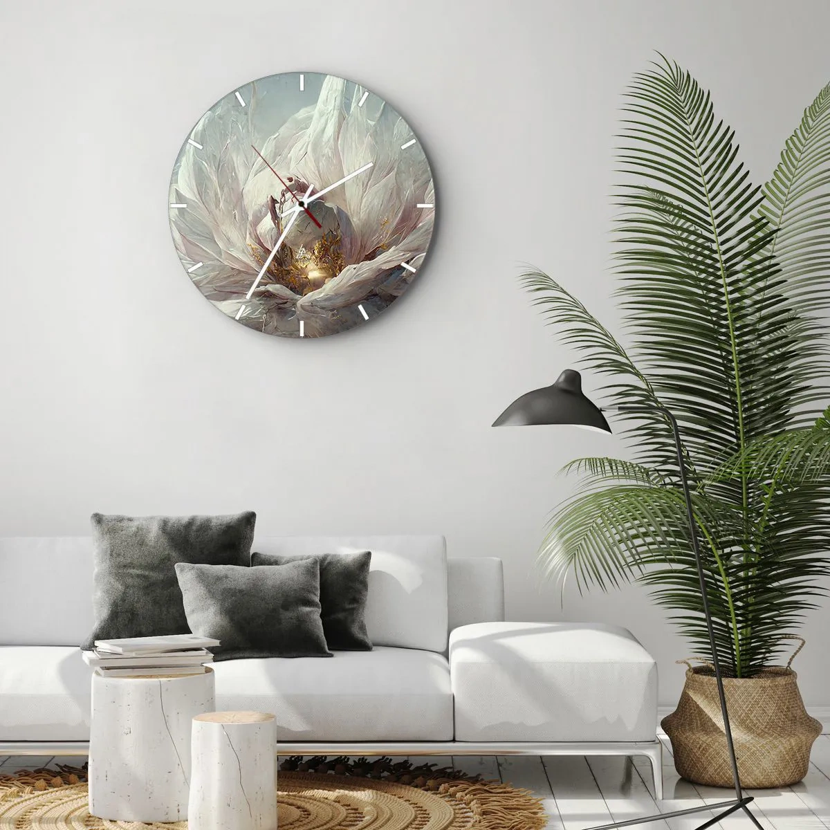 Wanduhr - Glasuhr - Sie blüht alle hundert Jahre einmal - 40x40 cm