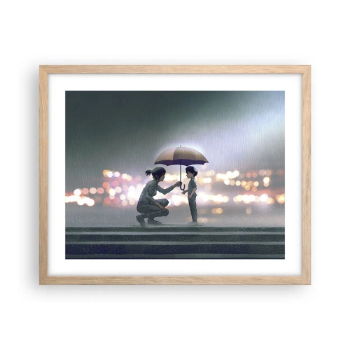 Poster in einem Rahmen aus heller Eiche - Und jetzt ist alles in Ordnung - 50x40 cm