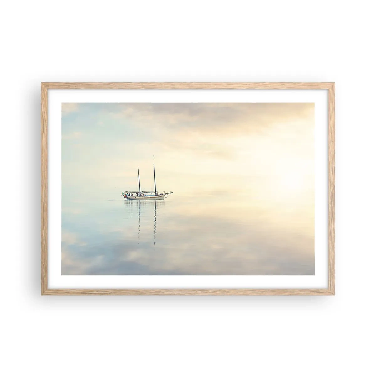 Poster in einem Rahmen aus heller Eiche - Im Meer der Stille - 70x50 cm