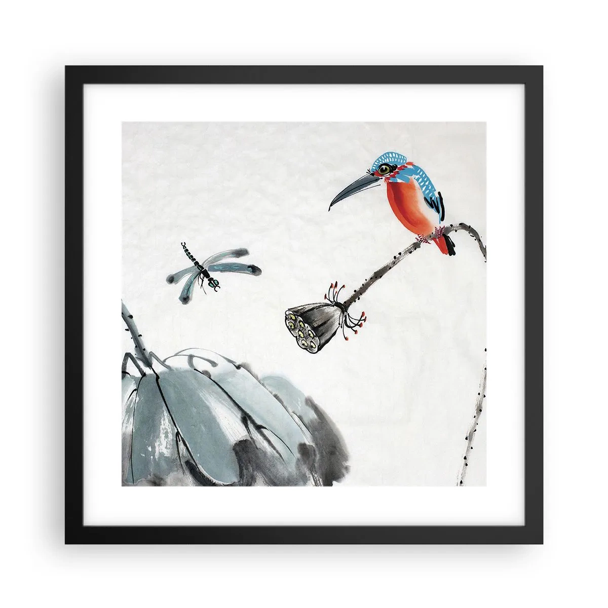 Poster in einem schwarzem Rahmen - Das Leben der Wiese - 40x40 cm