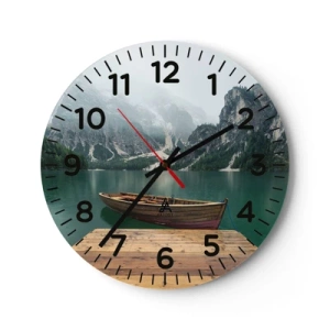 Wanduhr - Glasuhr - Und die stolzen Felsen der Stirn - 40x40 cm