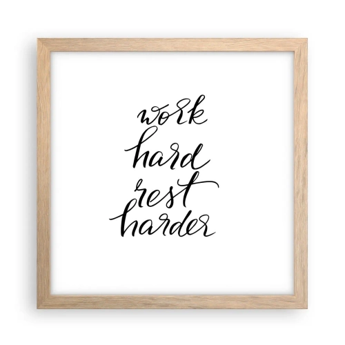 Poster in einem Rahmen aus heller Eiche - Lebensbalance - 30x30 cm