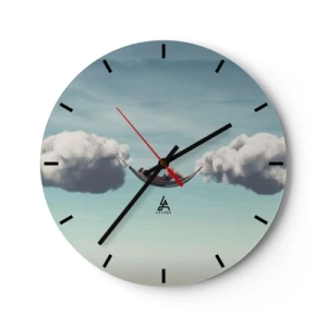 Wanduhr - Glasuhr - Die Behaglichkeit des Augenblicks - 40x40 cm