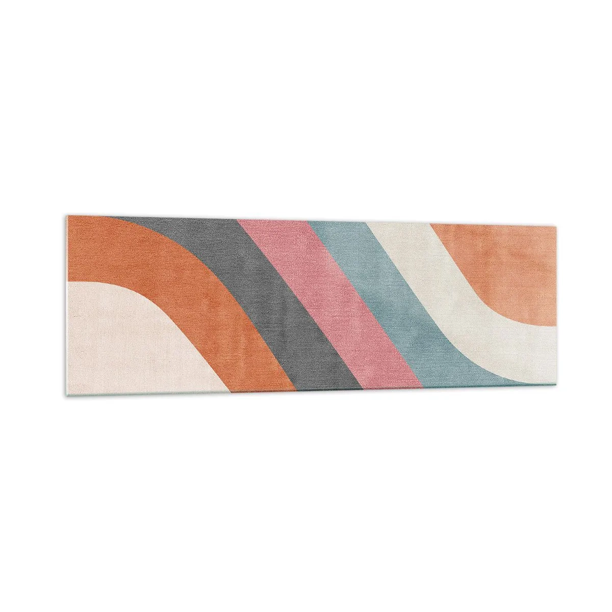 Glasbild - Bild auf glas - Bunte Retro-Streifen - 160x50cm - Diagonale Komposition – Bewegung - Moderne Wanddekoration für Wohnzimmer und Schlafzimmer ARTTOR
