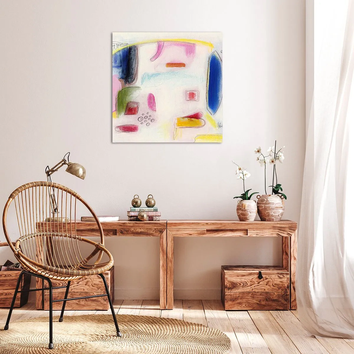 Bild auf Leinwand - Leinwandbild - Eher konvex als konkav oder flach - 70x70 cm