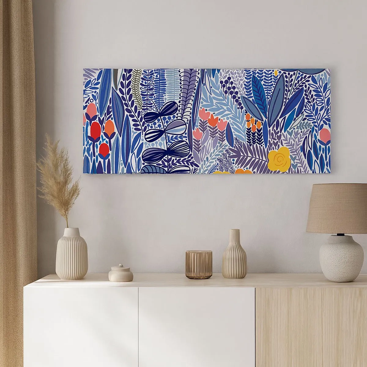 Bild auf Leinwand - Leinwandbild - Hawaiianischer Garten - 100x40 cm