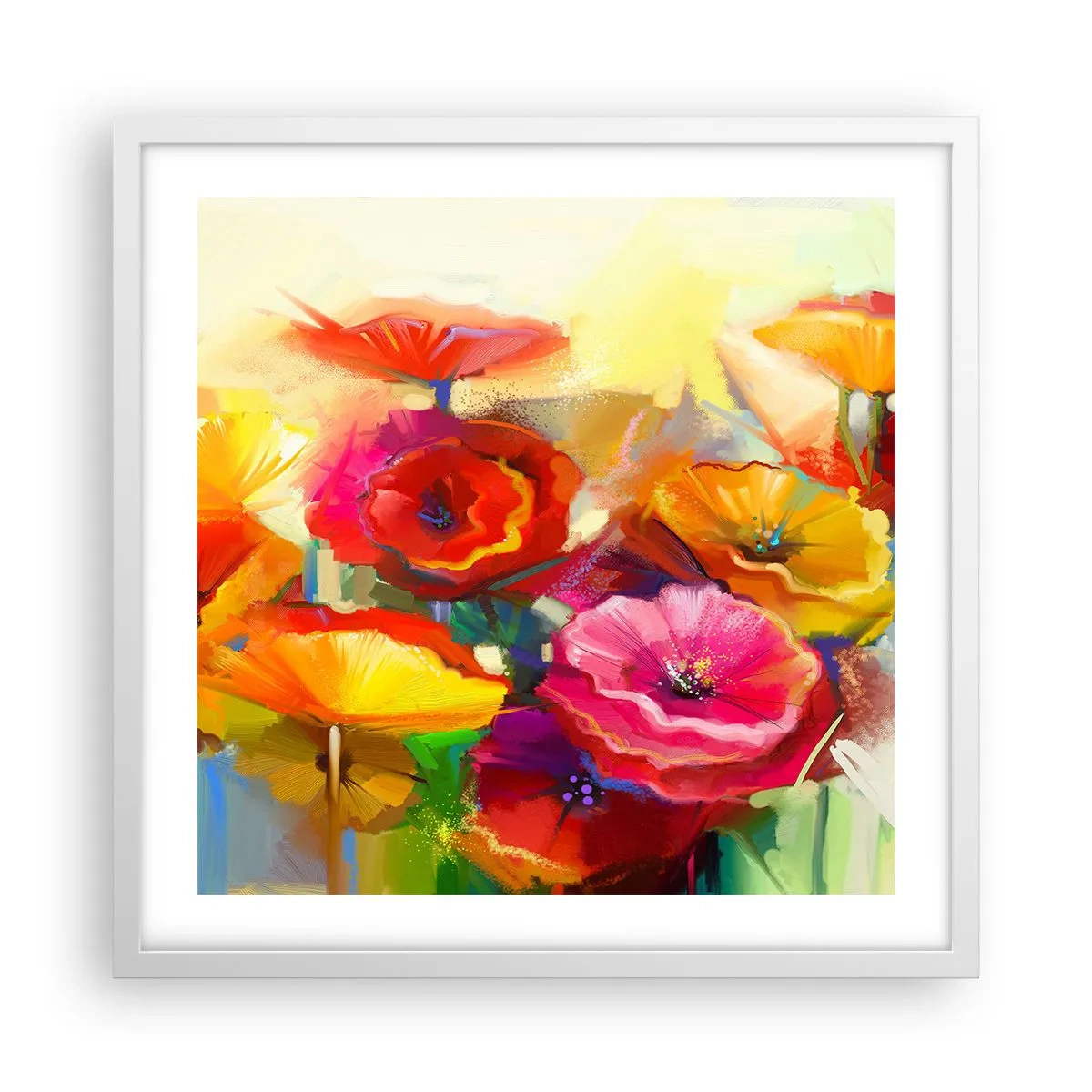 Poster in einem weißen Rahmen - Nicht nur rot - 50x50 cm