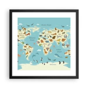 Poster in einem schwarzem Rahmen - Gute Nachbarn - 40x40 cm