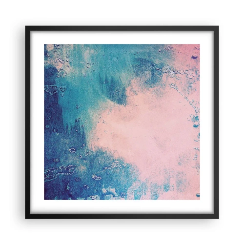 Poster in einem schwarzem Rahmen - Himmelsblaue Umarmungen - 50x50 cm