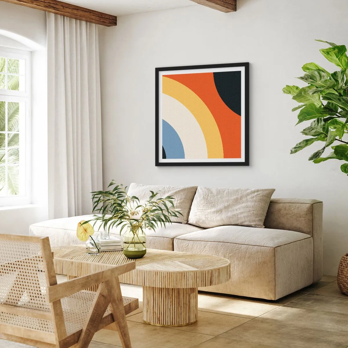 Poster in einem schwarzem Rahmen - Zu mir selbst - 50x50 cm