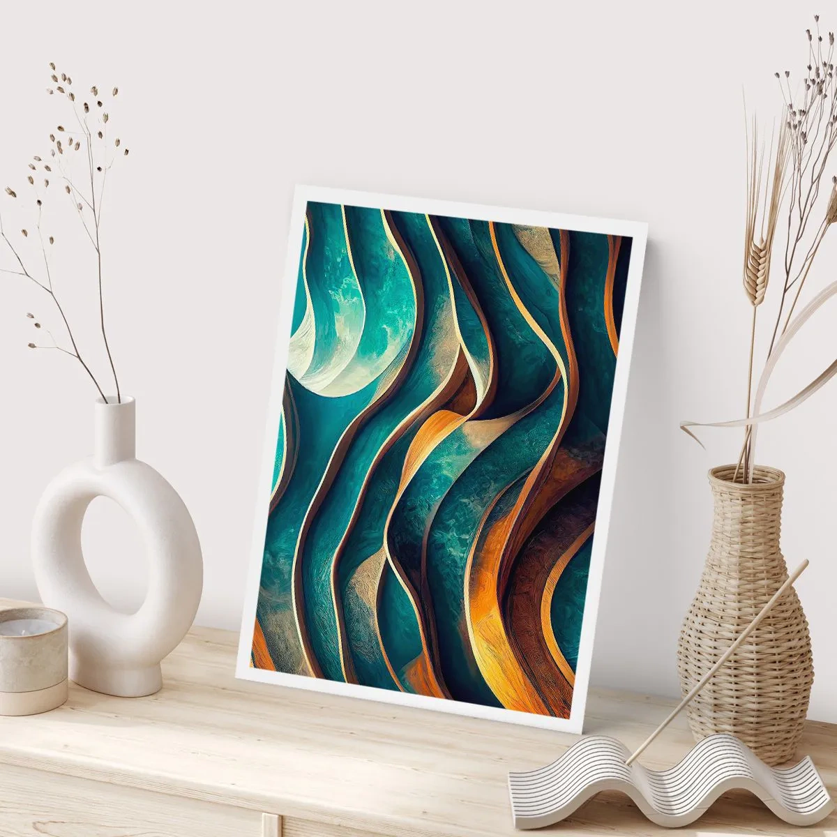 Poster - Blaue Mäander - 30x40 cm