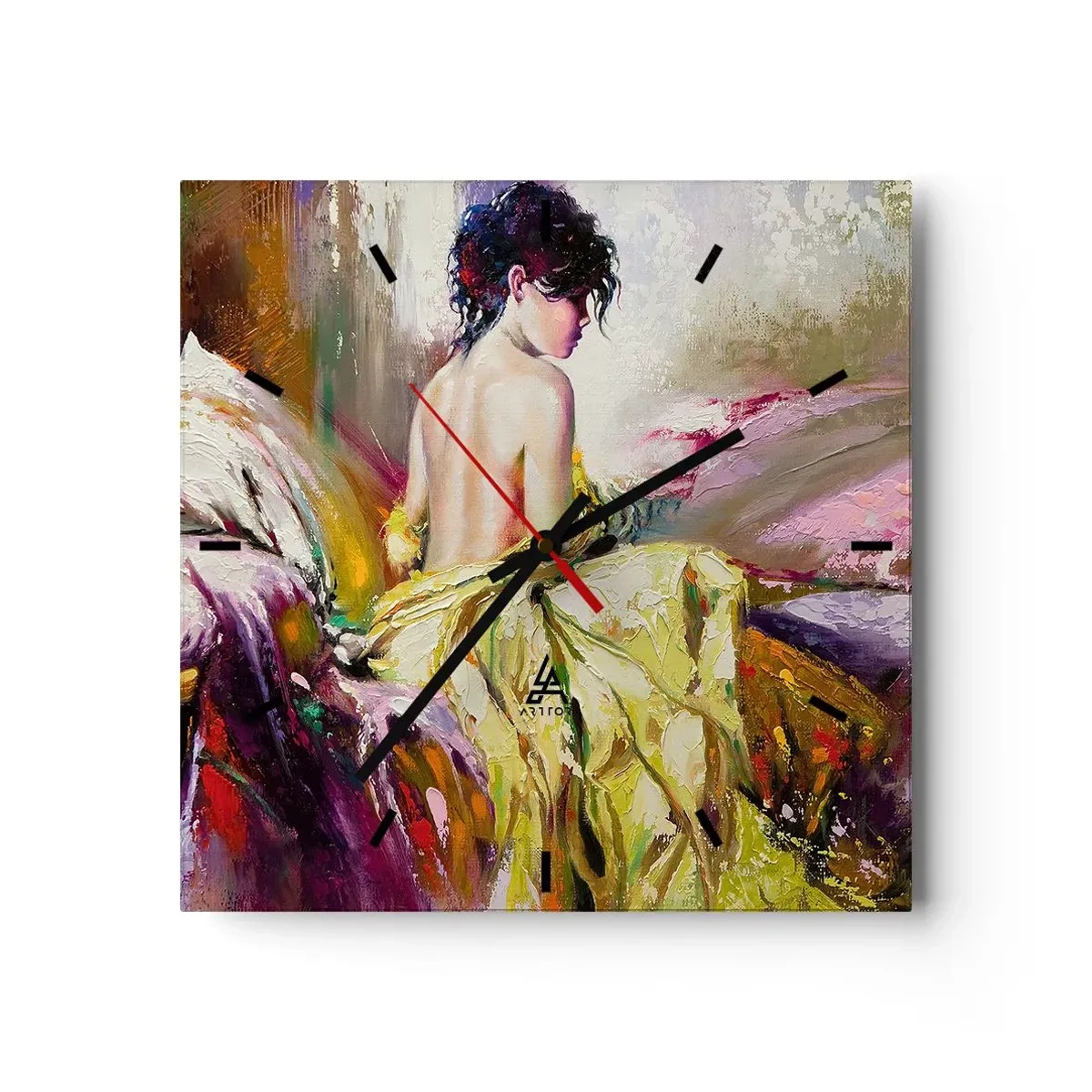 Wanduhr - Glasuhr - Zwischen den Lippen und dem Rand der Tasse - 40x40 cm